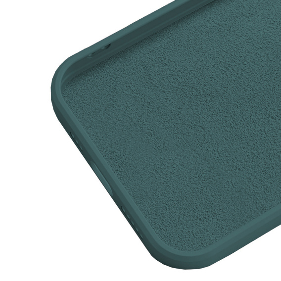 Zestaw Etui Silicone Mag Cover do iPhone 13 Pro, ciemno zielone + Szkło