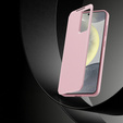 Etui do Samsung Galaxy S25 Edge – skórzane z okienkiem Smart View i kieszenią na kartę, różowe