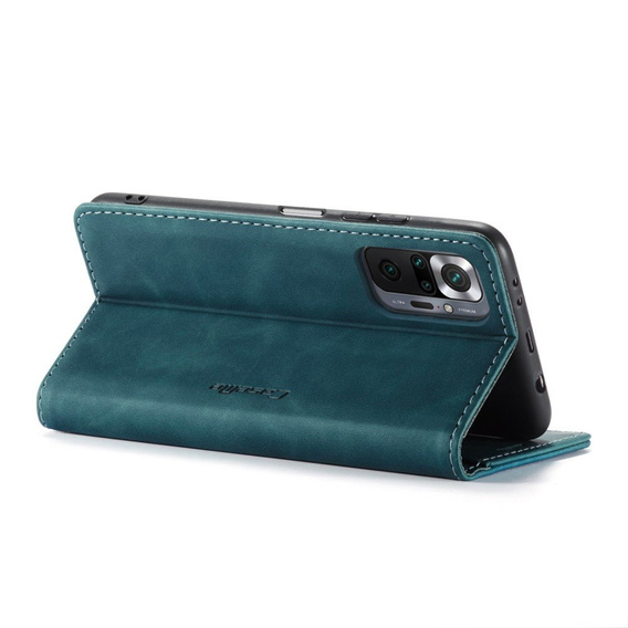 Etui CASEME do Xiaomi Redmi Note 10 Pro, Leather Wallet Case, niebieskie