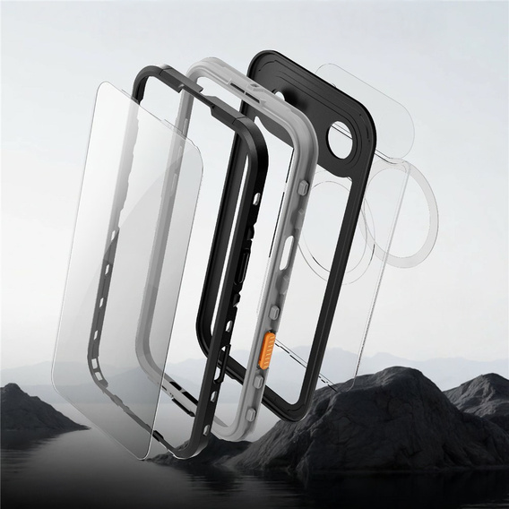 Etui do iPhone 17 Air, Wodoodporne IP68, SHELLBOX MagSafe, czarne