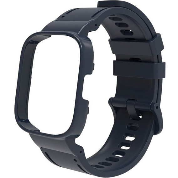 Pasek Silikonowy z Etui do Xiaomi Redmi Watch 3 Active, Granatowy