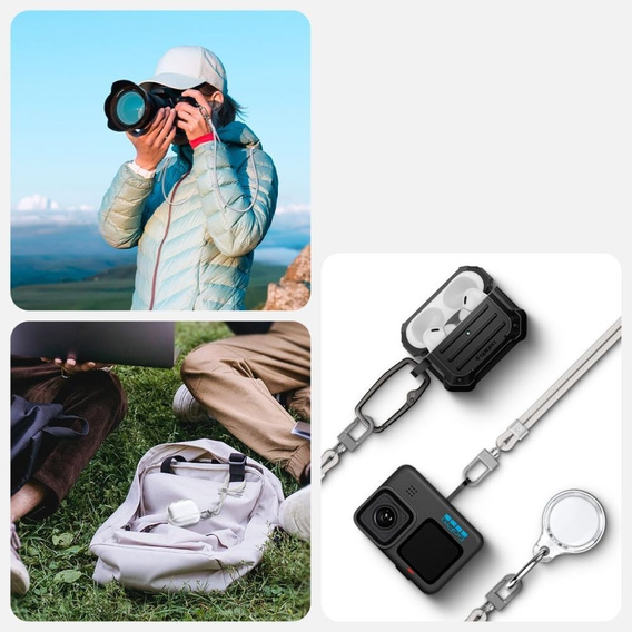 Smycz do telefonu Spigen Crossbody Strap + Wrist Strap + ConTag,  biała