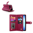 Etui z klapką do Samsung Galaxy A17 5G, Wallet Zipper Pocket, portfelowe, czerwone