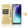 Etui z klapką do Xiaomi Redmi 14C / Xiaomi Poco C75, Crazy Horse Wallet, złote