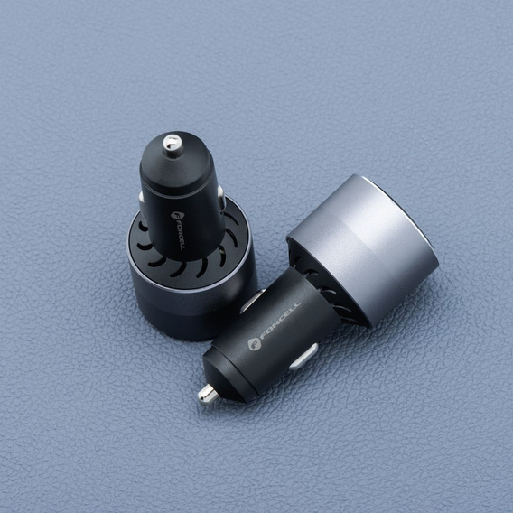 Ładowarka samochodowa Forcell F-Energy Alu 85 W, 2 × USB-C + USB-A, PD / QC 4.0 / SFC 2.0