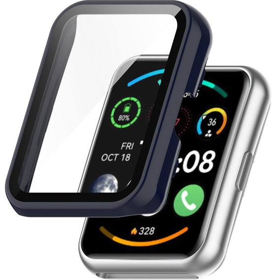 2w1 Etui + Szkło Hartowane do Huawei Watch Fit / Fit SE, granatowe