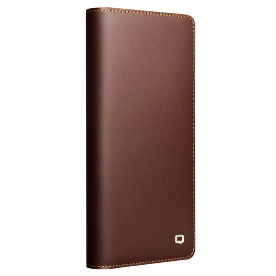 Etui QIALINO do Samsung Galaxy S25 Ultra z klapką i kieszenią – brązowe