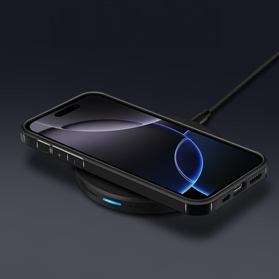Etui do iPhone 16, ERBORD Hybrid, przezroczyste / czarne + 2x Szkło na ekran + 2x Szkło na aparat