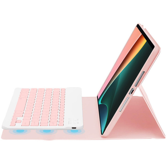 Etui z klawiaturą do Xiaomi Pad 5/5 Pro, różowe rose gold
