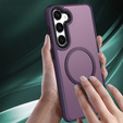 Etui do Samsung Galaxy S21 FE, do MagSafe, ERBORD Matt Case, ciemnofioletowe + Szkło na ekran