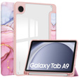 Etui Smartcase Hybrid do Samsung Galaxy Tab A9, z miejscem na rysik – różowe Marble