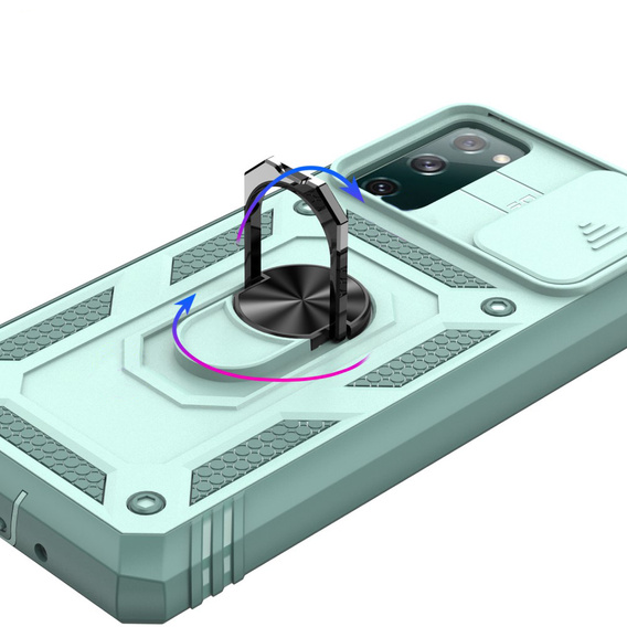 Etui pancerne do Samsung Galaxy S20 FE, CamShield Slide, zielone