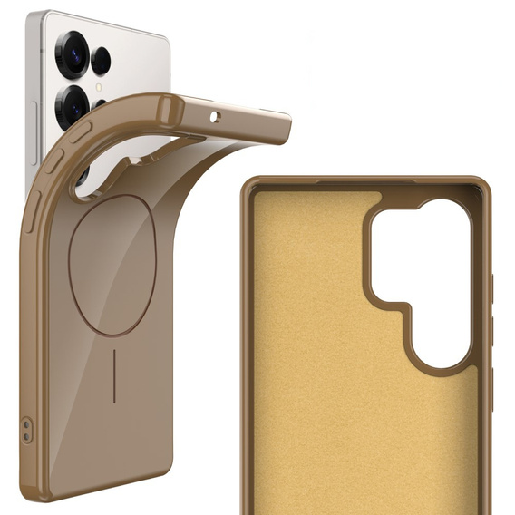 Etui do Samsung Galaxy S25 Ultra, magnetyczne z paskiem – złote