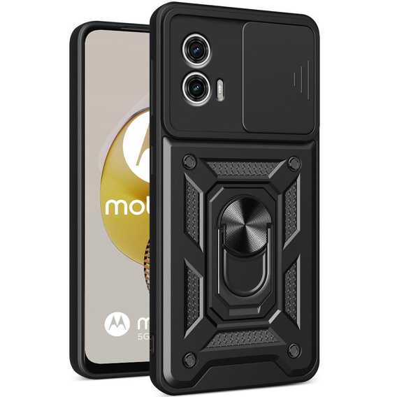 Etui pancerne do Motorola Moto G73 5G, CamShield Slide, czarne