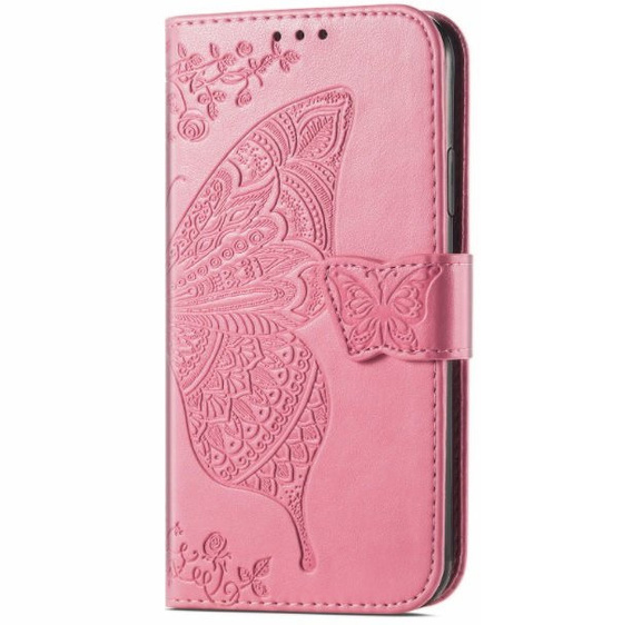 Etui z klapką do Motorola Edge 40, Butterfly, różowe