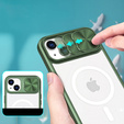 Etui do iPhone 14, Slide Camera Magsafe, zielone