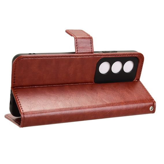 Etui z klapką do Oppo A80, Crazy Horse Wallet, brązowe