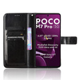 Etui z klapką do Xiaomi Poco M7 Pro 5G, Crazy Horse Wallet, czarne