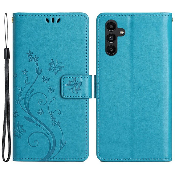Etui z klapką do Samsung Galaxy A55 5G, Butterfly, niebieskie