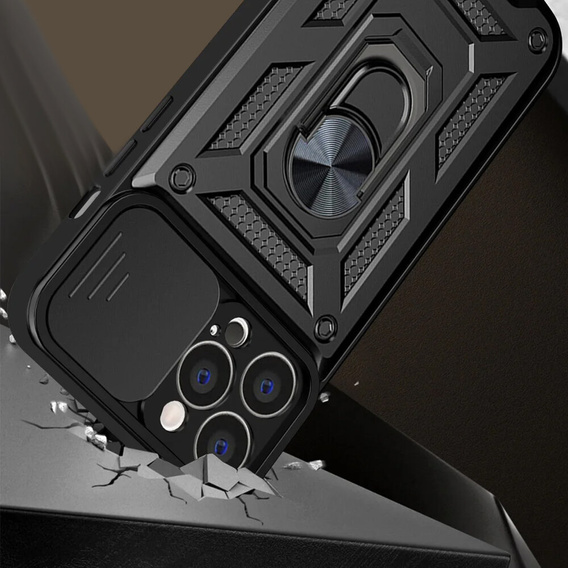 Etui pancerne do iPhone 14 Pro, CamShield Slide, czarne