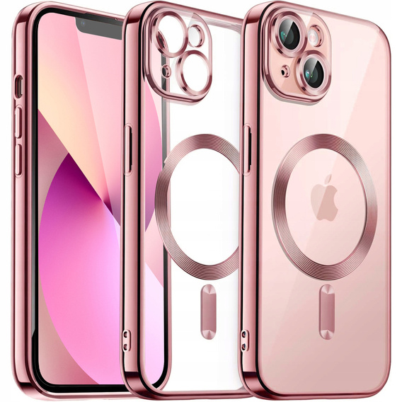 Etui do iPhone 13, Electro MagSafe, różowe + Szkło na ekran
