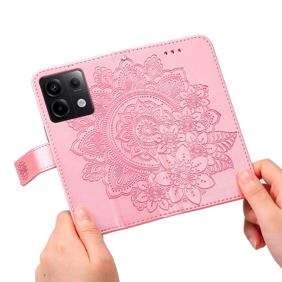 Etui z klapką do Xiaomi Redmi Note 13 Pro 5G, Mandala, różowe rose gold