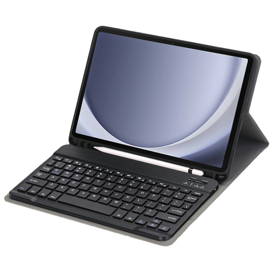 Etui z klawiaturą do Samsung Galaxy Tab A9+, Leather Pen Slot, czarne