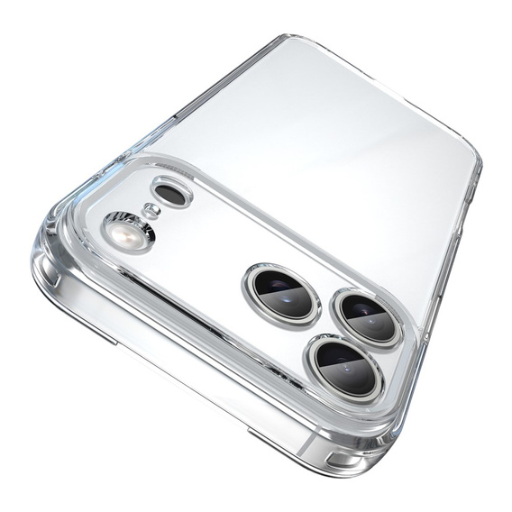 Etui silikonowe do iPhone 17 Pro Max, z twardym tyłem, transparentne