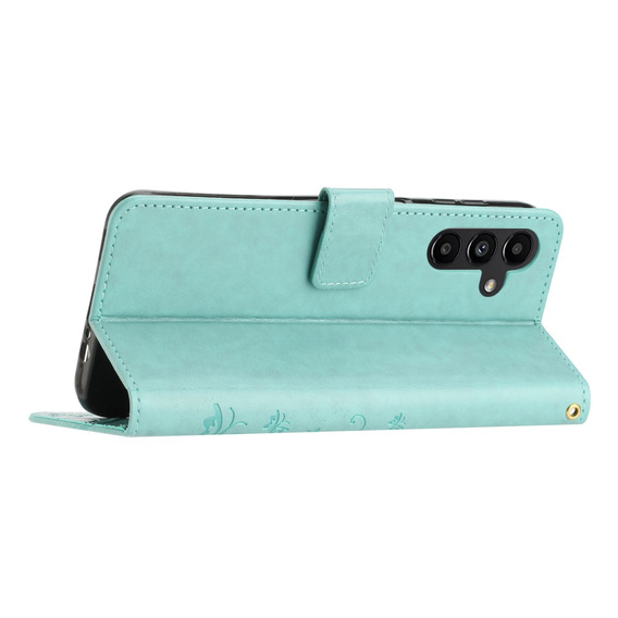 Etui z klapką do Samsung Galaxy A14 4G/5G, Butterfly, zielone