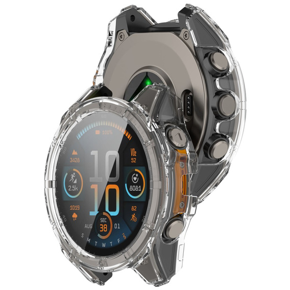 2w1 Etui + Szkło Hartowane do Garmin Fenix 8 43mm, Przezroczyste