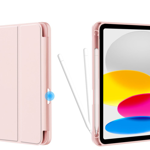 Etui do iPad 11" 2025 A16 (11 gen.) / iPad 10.9" 2022 (10 gen.), Smart Pencil, z miejscem na rysik, różowe