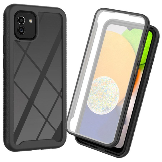 Etui do Samsung Galaxy A03, Shockproof, z folią, czarne
