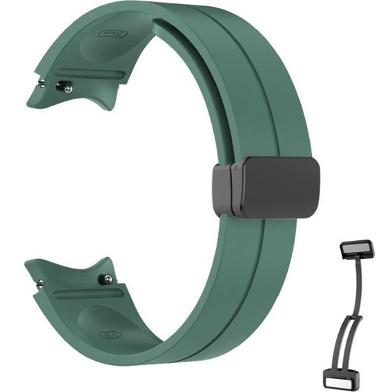 Pasek Silikonowy do Samsung Galaxy Watch 4/5/6 40/42/43/44/45/46/47mm, Ciemny zielony