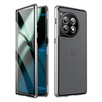 Etui do OnePlus 12 5G, Magnetic Dual Glass, srebrne