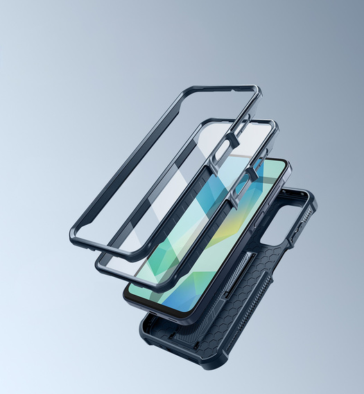 Etui pancerne do Samsung Galaxy A16 / A16 5G, Dexnor Full Body (Two Frames), granatowe