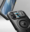 Etui pancerne do iPhone 16, Dexnor CamProtect MagSafe, czarne (Dwie ramki)