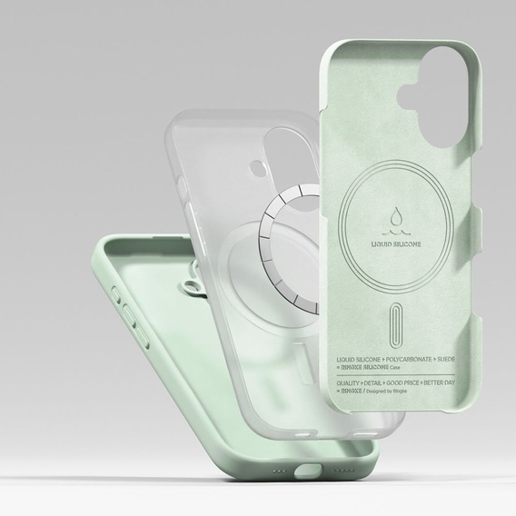 Etui Ringke do iPhone 17, Silicone MagSafe, Soft Mint