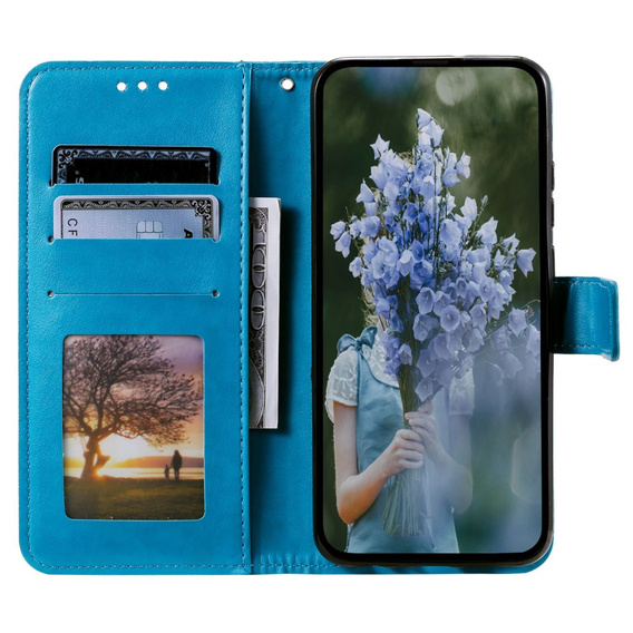 Etui z klapką do Samsung Galaxy A14 4G/5G, Mandala, niebieskie