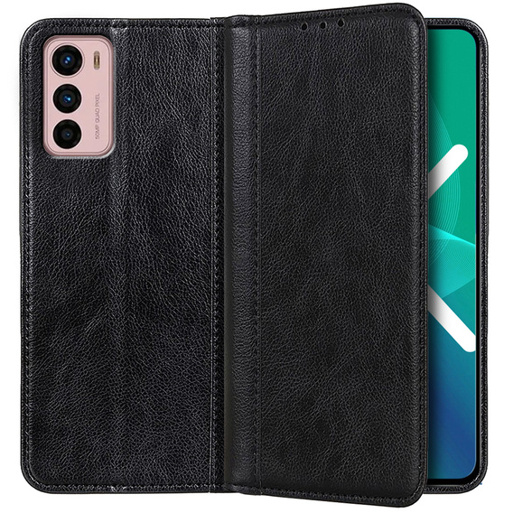 Etui do Motorola Moto G42 4G, Wallet Litchi Leather, czarne