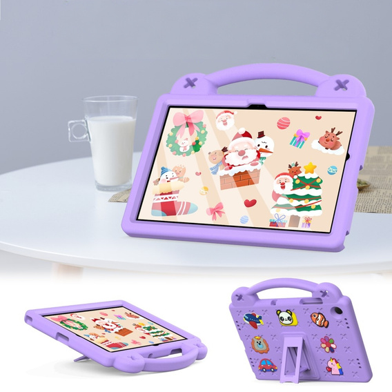 Etui do Samsung Galaxy Tab A9+, Cute Patterns, z podstawką, Fioletowe