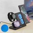 Ładowarka Indukcyjna ERBORD Samsung Trio 3w1 do Smartfona, Galaxy Watch i Galaxy Buds, czarna