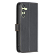 Etui z klapką do Samsung Galaxy A25 5G, BINFEN Wallet, czarne + szkło 9H