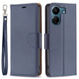 Etui z klapką do Xiaomi Redmi 13C / Poco C65, Wallet Litchi Leather, granatowe