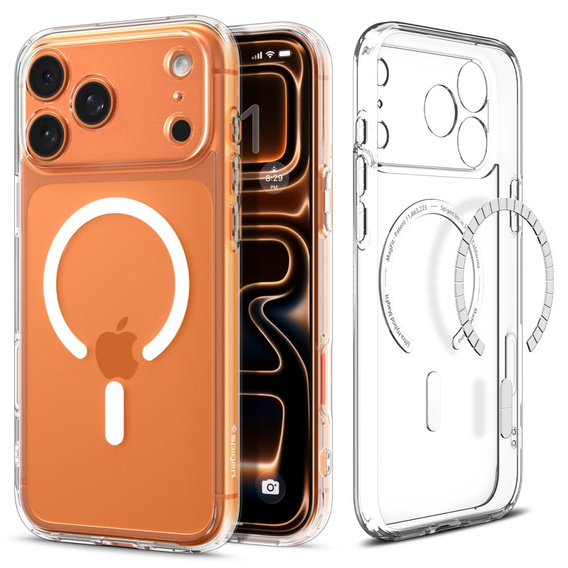Etui Spigen Ultra Hybrid MagSafe do iPhone 17 Pro, Clear / White