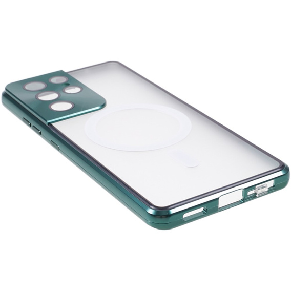 Etui Magnetic Dual Glass MagSafe do Samsung Galaxy S21 Ultra, zielone