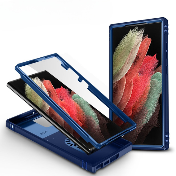 Etui pancerne do Samsung Galaxy S23 Ultra, CamShield Slide, niebieskie