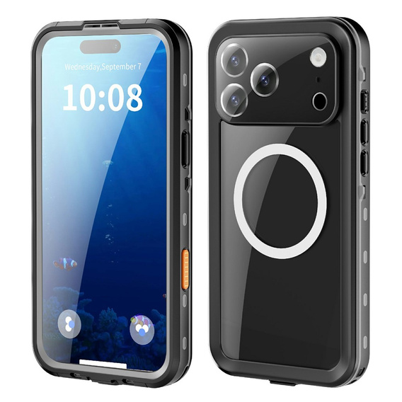 Etui do iPhone 17 Pro Max, Wodoodporne IP68, SHELLBOX MagSafe, czarne
