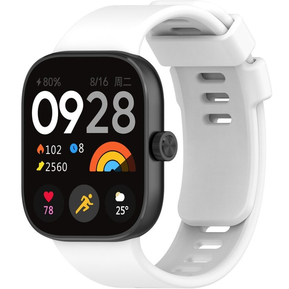 Pasek Silikonowy do Xiaomi Redmi Watch 4 / Xiaomi Smart Band 8 Pro / Xiaomi Smart Band 9 Pro, Biały