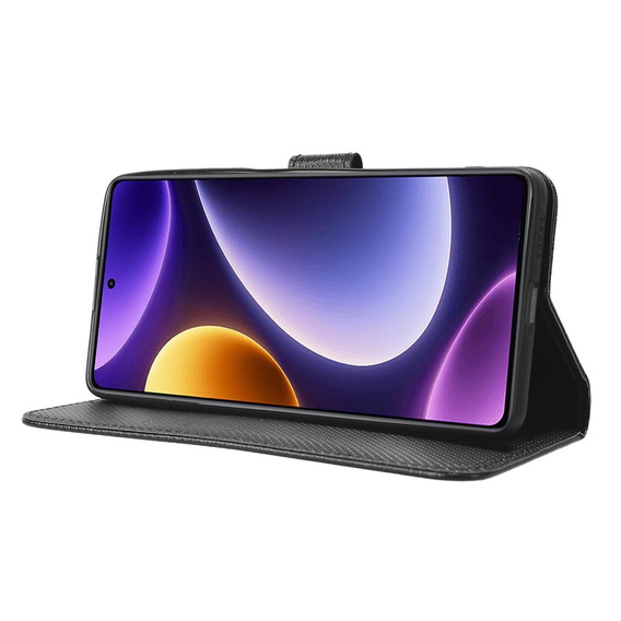 Etui z klapką do Poco F5 5G, Wallet Smart Magnet, czarne