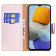 Etui z klapką do Samsung Galaxy M33 5G, Wallet Litchi Magnet, różowe rose gold